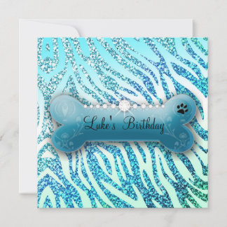 Invitation 311 Posh Pooch Birthday Parties scintillant Zebra