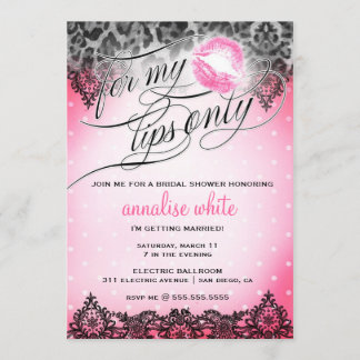 Invitation 311 pour ma douche de Bachelorette de lèvres