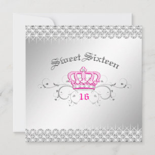 Invitation 311-Reine pour une journée  Sweet sixteen rose Hot