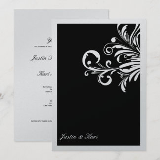 Invitation 311-Swanky Swirls_Black White Metallic