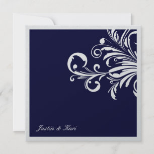 Invitation 311-Swanky Swirls Trim_Navy Métallique
