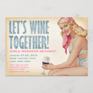 Invitation 311 Wine ensemble rétro fille de pin-up