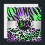Invitation 311 Zebra-LeoTique Diamonds Kiss Duo Friend Party<br><div class="desc">Conception par Jill McAmis,  copyright 2012.</div>