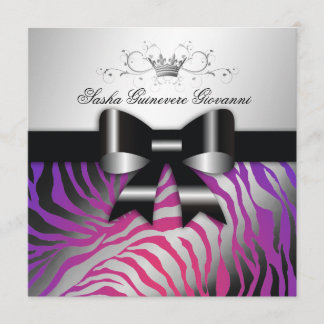 Invitation 311-Zebra Shimmer Black Purple Radiance| Sweet 16