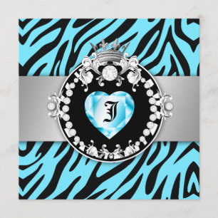 Invitation 311 Zebra Tique Kiss Queen of Hearts Sweet16