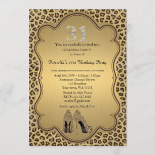 Invitation 31e, Fête d'anniversaire 31e, Chaussures Cheetah H