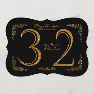 Invitation 32ème, fête d'anniversaire 32ème, grand Gatsby, no