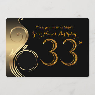 Invitation 33e,Invitation d'anniversaire,Parties scintillant 