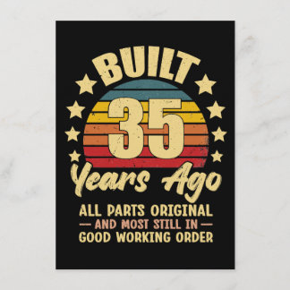 Invitation 35 Years Ago All Parts Original 35th Birthday