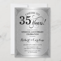 35e anniversaire de mariage - Damassé noir argenté