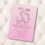 Invitation 35e anniversaire Diamants roses<br><div class="desc">Quand les diamants sont le BFF de votre fille, et le rose est son amour de vie, ce design d'anniversaire en diamant rose est le seul pour elle. Avec un élégant texte Art nouveau garni de diamants, ce design est joli, élégant et féminin, tout comme elle. Les couleurs rose rose...</div>