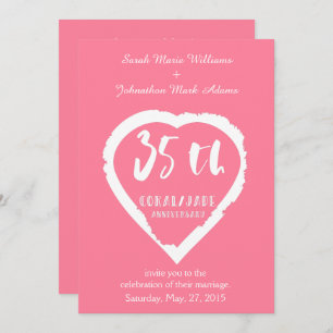 Invitation 35e anniversaire du mariage jade de corail traditi