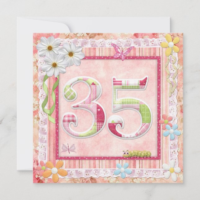 Invitation 35e anniversaire style scrapbooking (Devant)