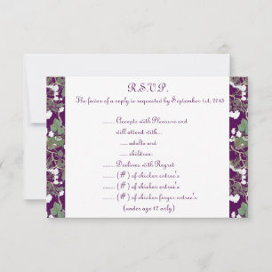 Invitation 3,5 x 5 R.S.V.P Reply Card Peacock/Flowers sur son