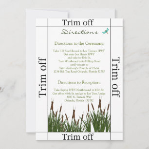 Invitation 3,5 x 7 Directions Cattail/Dragonfly i