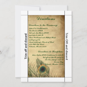 Invitation 3,5 x 7 Directions Peacock Gre Vintage