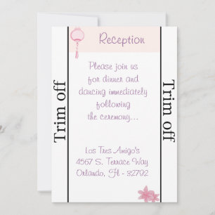 Invitation 3,5 x 7 Réception Lanterne rose violet/