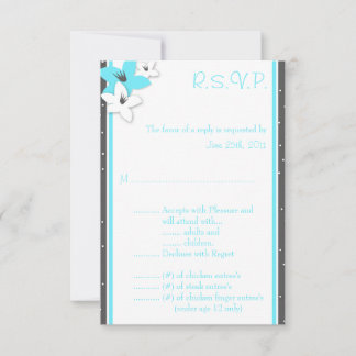 Invitation 3,5x5 R.S.V.P Blue Tea Arizona Fleurs