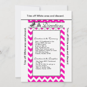 Invitation 3.5x6 Directions Card Baskets adolescents Chevron