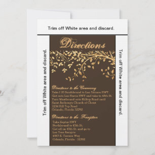 Invitation 3.5x6 Directions Card Gold Foil Automne Arbre d'au