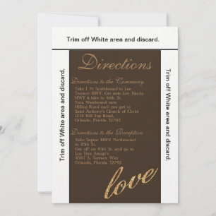 Invitation 3.5x6 Directions Card Gold Foil Parties scintillan
