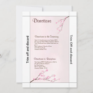 Invitation 3,5x7 Directions Fleur de cerisier rose
