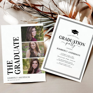 Invitation 3 Collage photo Simple Graduation Party