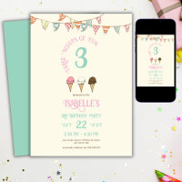 3 Cuillères de Fun Fête de glace d'anniversaire de