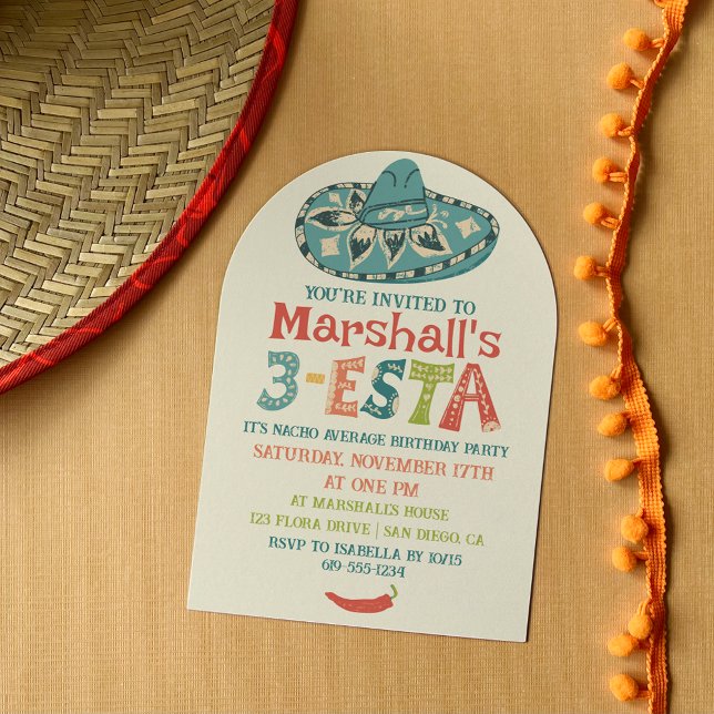 Invitation 3-Esta Sombrero Boys 3e fête d'anniversaire (Créateur téléchargé)