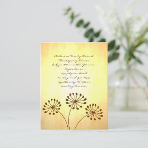 Invitation 3 Fleurs Brown