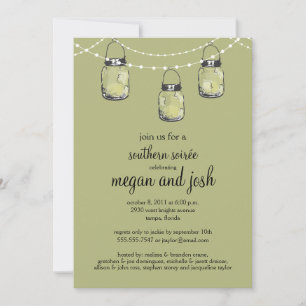Invitation 3 Hanging Mason Jars - Partie d'engagement