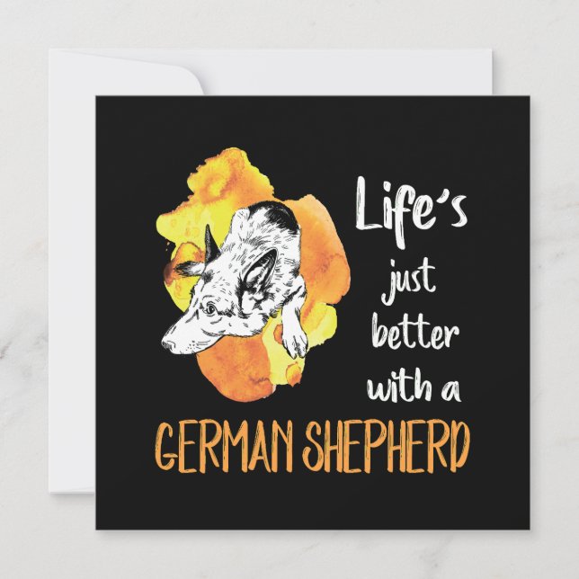 Invitation 3 Life's Just Better With A German Shepherd (Devant)