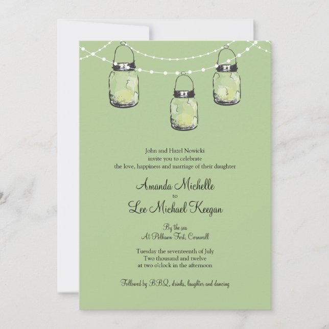 Invitation 3 Mariage Mason Jars pendants (Devant)
