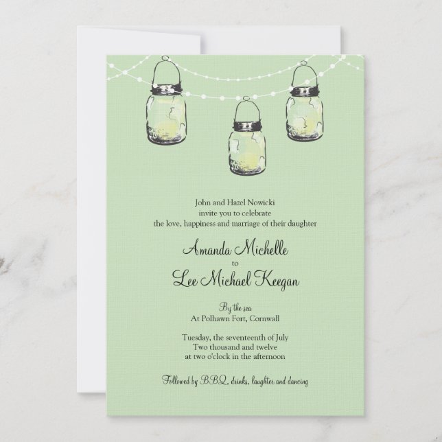 Invitation 3 Mariage Mason Jars pendants (Devant)