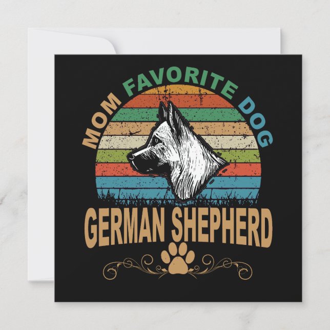 Invitation 3 Mom Favorite Dog German Shepherd (Devant)