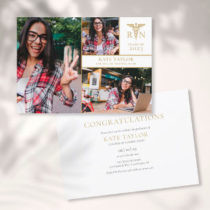 Invitation 3 Photo Collage de la RN Parti de graduation en so