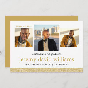 Invitation 3 Photo Graduation Announcement