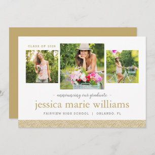 Invitation 3 Photo Graduation Announcement