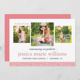 Invitation 3 Photo Graduation Announcement