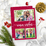 Invitation 3 Photos Chaleureux Voeux Simple Noël Moderne<br><div class="desc">3 Photos Chaleureux Voeux Simple Moderne Invitation de Noël</div>