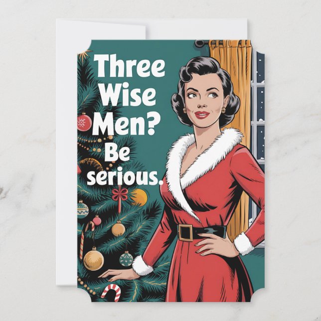 Invitation 3 Trois Hommes Sages Soient Sérieux Noël (Devant)