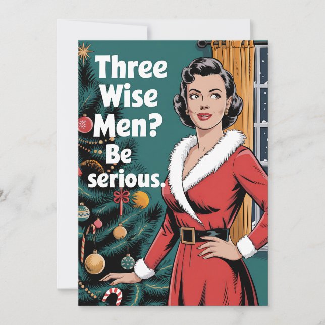 Invitation 3 Trois Hommes Sages Soient Sérieux Noël (Devant)