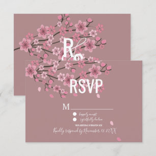 Invitation 3D Ombre Pétales Cerisier Fleur Botanique  RSVP