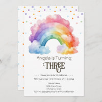 3e anniversaire aquarelle Rainbow Kids
