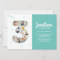 3e anniversaire Boy Numéro 3 Photo personnalisée C