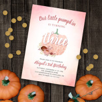 3e anniversaire Citrouille Rose Parties scintillan