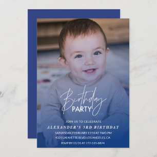 Invitation 3e anniversaire fête d'anniversaire Photo boy