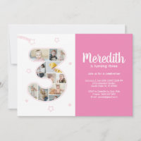 3e anniversaire fille numéro 3 photo personnalisée