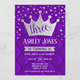 Invitation 3e anniversaire - Royal Purple Silver