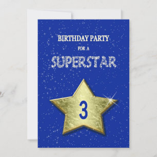 Invitation 3e fête d'anniversaire pour une superstar